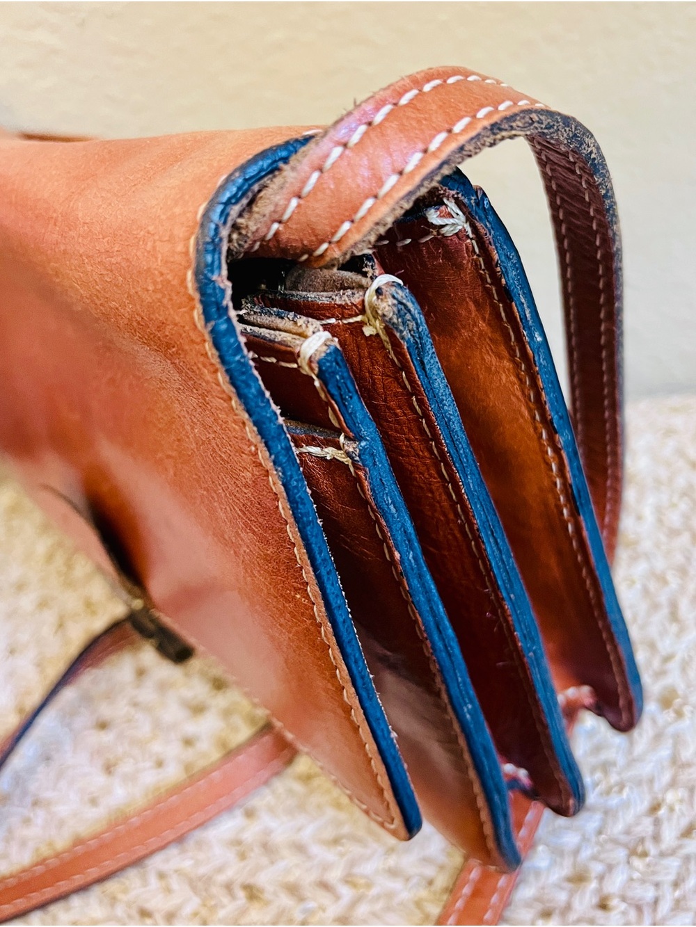 Patricia Nash Cognac Brown Leather Crossbody Bag - Picture 9 of 14